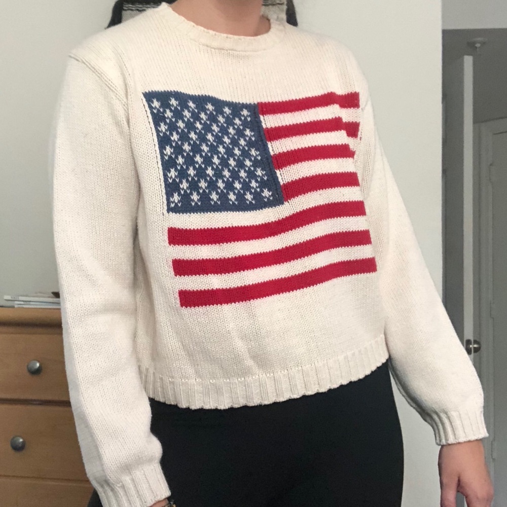 VTG American Flag Sweater